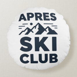 Apres Ski Club Mountain Logo - Custom Mens Winter  ラウンドクッション