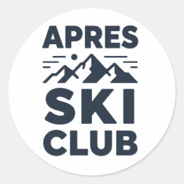 Apres Ski Club Mountain Logo - Custom Mens Winter  ラウンドシール