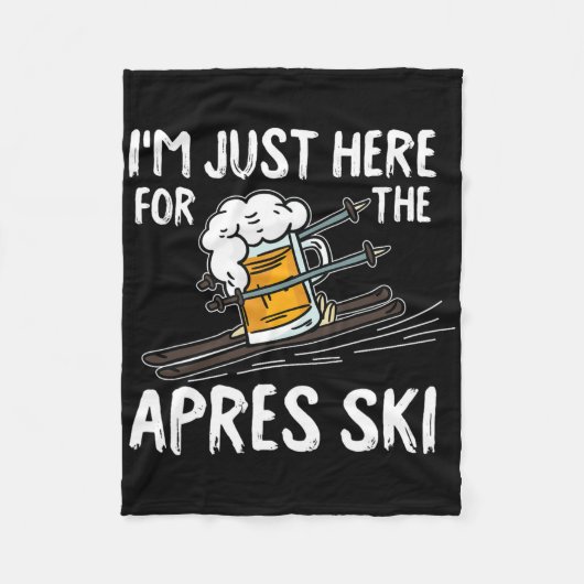Apres Ski Funny Skier Winter Sport Skiing Gift  フリースブランケット (正面)