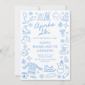 Après Ski Hand Drawn Winter Bachelorette 招待状 (正面)