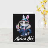 Apres Ski Hat Party Design Ski Bunny Skier Outfit  カード (黄色い花)