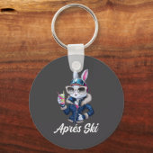 Apres Ski Hat Party Design Ski Bunny Skier Outfit  キーホルダー (正面)