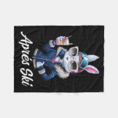 Apres Ski Hat Party Design Ski Bunny Skier Outfit  フリースブランケット (正面(横))