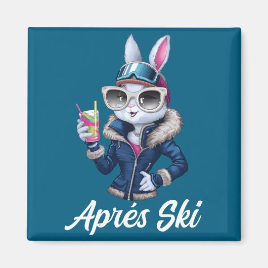 Apres Ski Hat Party Design Ski Bunny Skier Outfit  マグネット (正面)