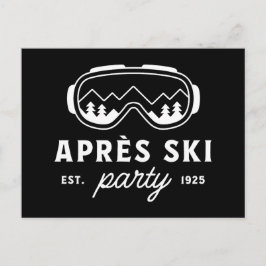 Apres ski party mountain cabin winter holiday ポストカード