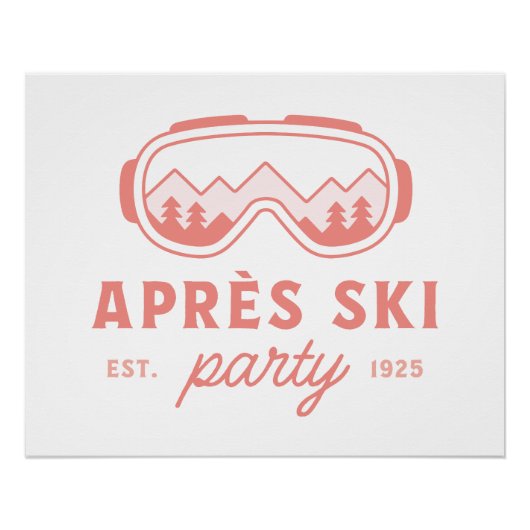 Apres ski party skiing girls night pink aesthetic ポスター (正面)