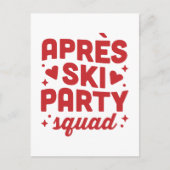 Apres ski party squad holiday red aesthetic インビテーションポストカード (正面)