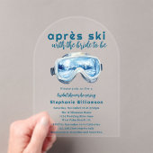 Apres Ski Sporty Winter Watercolor Bridal Shower アクリル招待状 (インサイチュ (ポータブル))