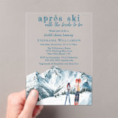 Apres Ski Winter Mountain Watercolor Bridal Shower アクリル招待状 (インサイチュ (ポータブル))