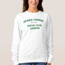 Après Tennis Club Player Team Green White Girls スウェットシャツ