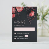 Apricot 3D Roses Wedding 出欠カード (スタンド正面)