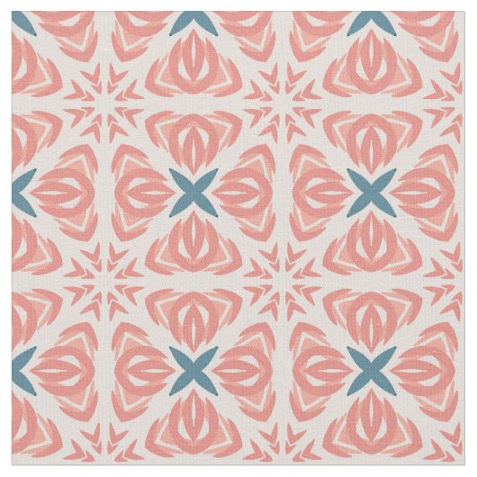 Apricot abstract floral ファブリック (クローズアップ)