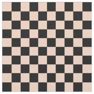 Apricot & Black Checkerboard ファブリック