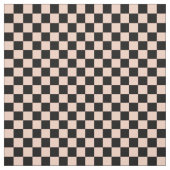 Apricot & Black Checkerboard ファブリック (見本)