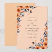 Apricot Bold Autumnal Wedding 招待状 (正面/裏面)