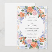 Apricot Breathtaking Spring Wedding 招待状 (正面/裏面)