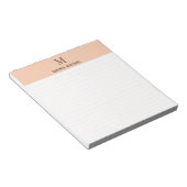 Apricot Classic Personalized Monogram Letter Lined ノートパッド (アングル)