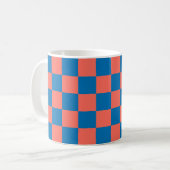 Apricot Crush Cerulean Wave Check Mug コーヒーマグカップ (正面左)