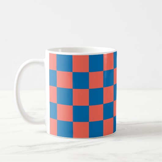 Apricot Crush Cerulean Wave Check Mug コーヒーマグカップ (左)