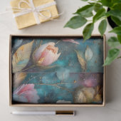 Apricot Floral Tapestry on Teal 薄葉紙 (ギフト)