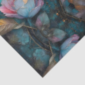 Apricot Floral Tapestry on Teal 薄葉紙 (詳細)