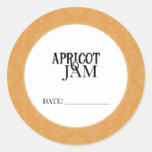 Apricot Jam Canning Lid Labels ラウンドシール (正面)