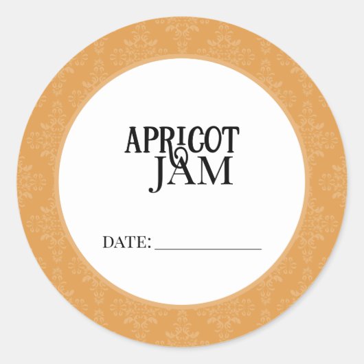 Apricot Jam Canning Lid Labels ラウンドシール (正面)