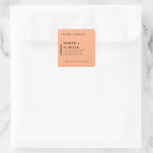Apricot  Modern Minimalist Candle Label Sticker スクエアシール (バッグ)