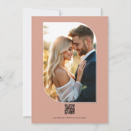 Apricot Nectar, Peony Pink & Warm Sand Wedding 招待状 (裏面)