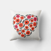 Apricot Orange Flower Heart  クッション (裏面)