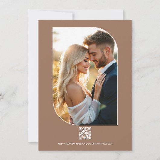 Apricot Pop Abstract Floral Modern Spring Wedding 招待状 (裏面)