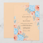 Apricot Refined Spring Wedding 招待状 (正面/裏面)