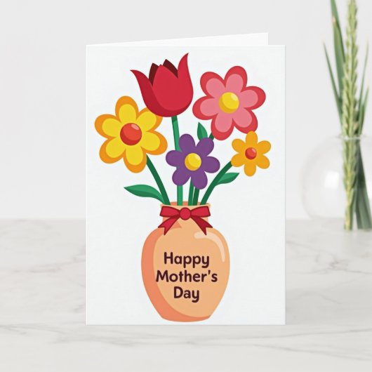 Apricot Vase Mothers Day Card カード (正面)