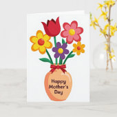 Apricot Vase Mothers Day Card カード (黄色い花)