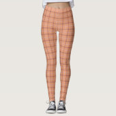 Apricot White Plaid Classic Pattern Bright レギンス (正面)