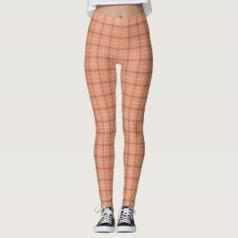 Apricot White Plaid Classic Pattern Bright レギンス