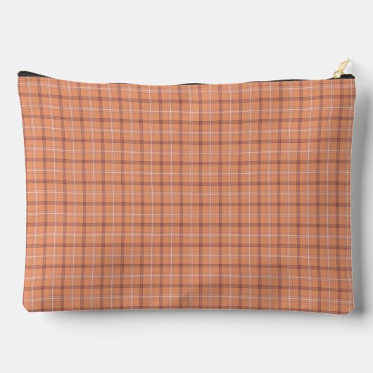 Apricot White Plaid Classic Pattern Retro アクセサリーポーチ (裏面)