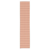 Apricot White Plaid Classic Pattern Table Runner ショートテーブルランナー (正面)