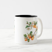 Apricots Mug: Rustic Fruit Kitchen Decor ツートーンマグカップ (正面右)