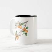 Apricots Mug: Rustic Fruit Kitchen Decor ツートーンマグカップ (正面左)
