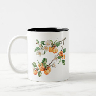 Apricots Mug: Rustic Fruit Kitchen Decor ツートーンマグカップ
