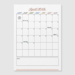 April 2025 Magnetic Calendar