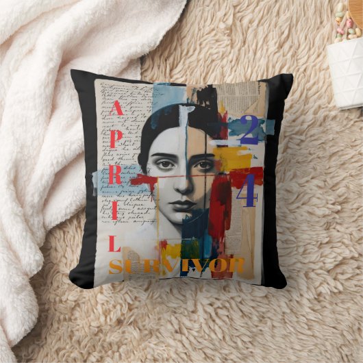 April 24 Survivor Throw Pillow クッション (ブランケット)