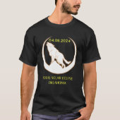 April 8 2024 Total Solar Eclipse Oklahoma Wolf Sun Tシャツ (正面)