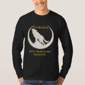 April 8 2024 Total Solar Eclipse Oklahoma Wolf Sun Tシャツ (正面)