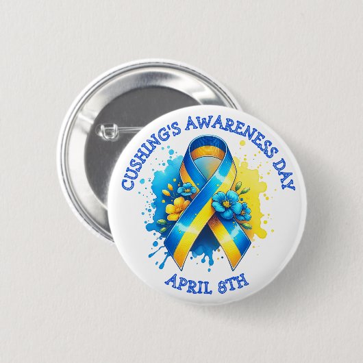 April 8th is Cushing's Awareness Day 缶バッジ (正面&裏面)