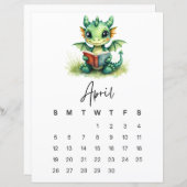 April Baby Dragon Whimsical Fantasy Wall Art (正面/裏面)