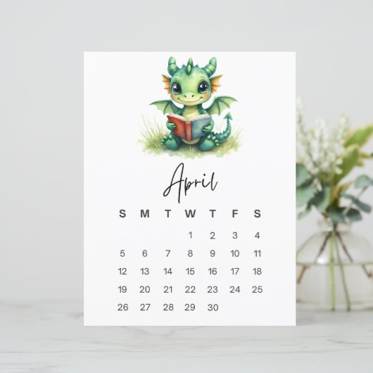April Baby Dragon Whimsical Fantasy Wall Art (スタンド正面)