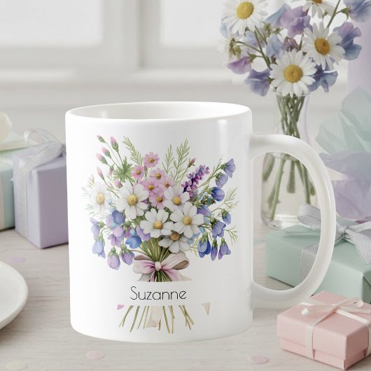 April Birth Flower Mug | Daisies & Sweet Peas コーヒーマグカップ