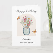 April Birth Month Flower Birthday カード (正面)